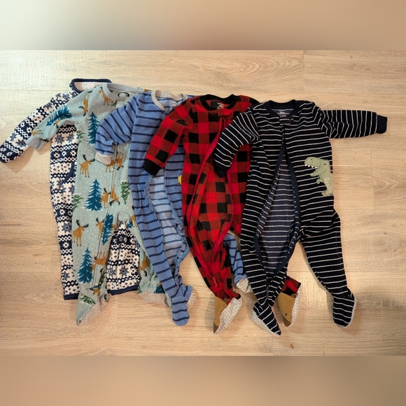 Carter's Other - Five Warm & Cozy Baby Footie Pajama Sets For Winter 18 Months - Assorted Colors
